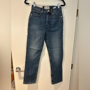 Brand new with tags! Everlane way high slim jean in blue, size 25 short, fits 26